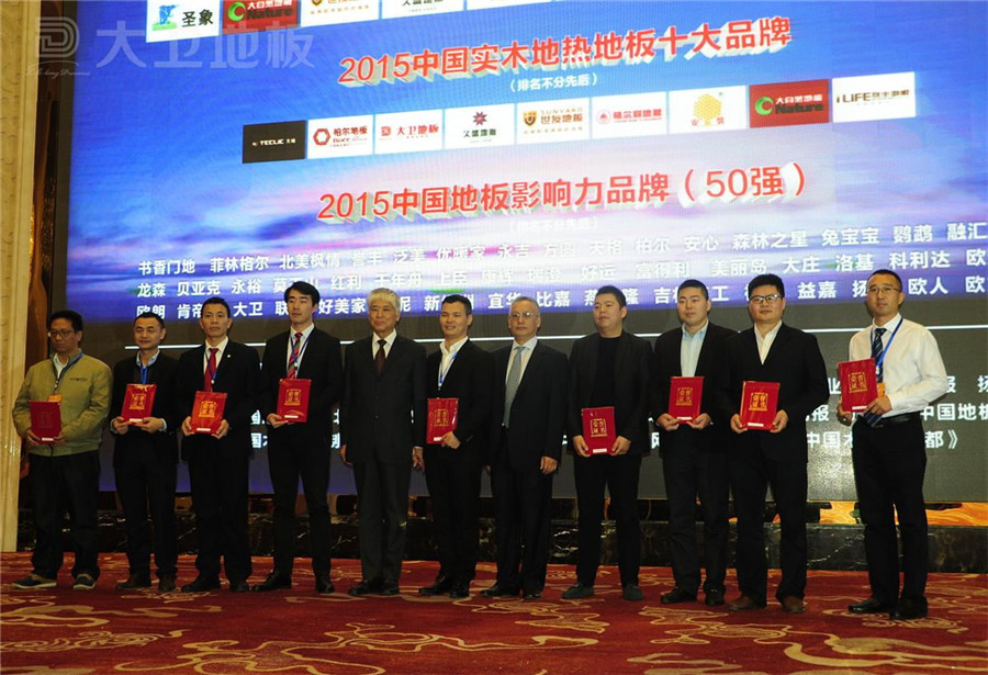 九游网页版页面登入界面-九游(中国)地板董事长蒋卫（右二）获颁“2015中国实木地热地板十大品牌”.jpg
